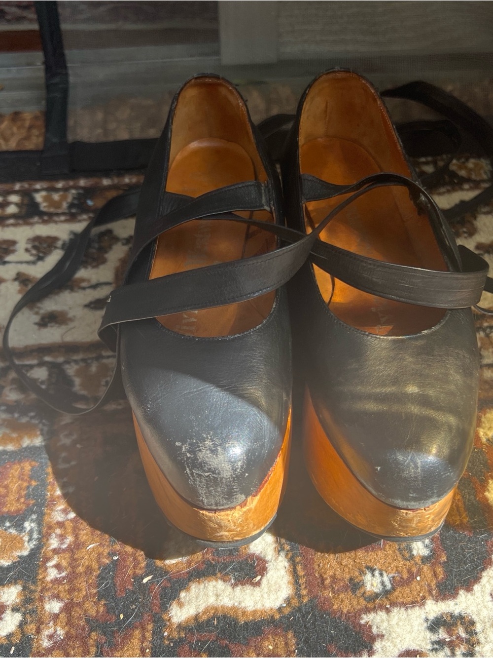 Vivienne Westwood Black Rocking Horse Platform shoes with Wooden Sole - Picture 3 of 6
